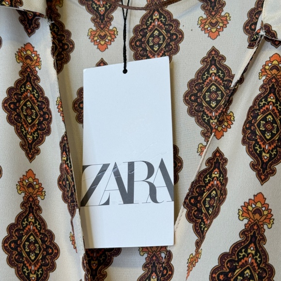 ZARA | NWT Retro Floral Pattern Lightweight Oversized Mod Tunic Blouse - Picture 16 of 17